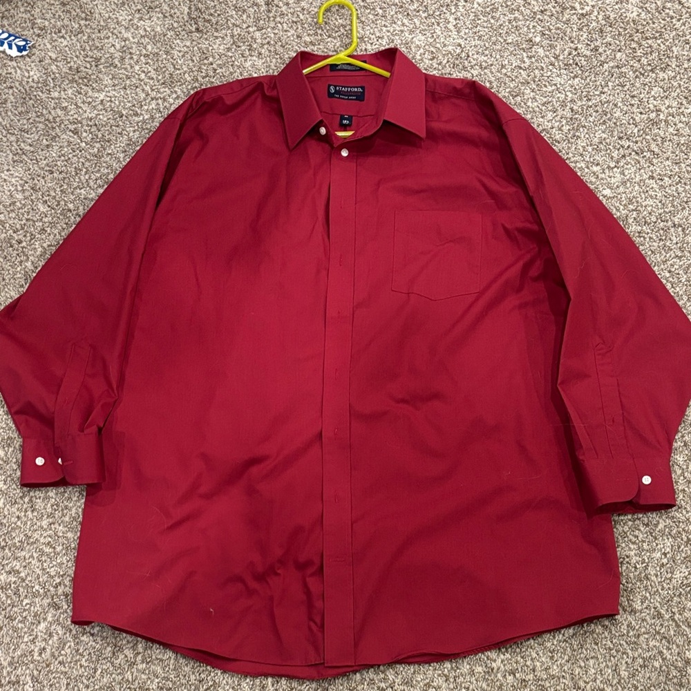 Stafford Men's Classic Red Dress Shirt